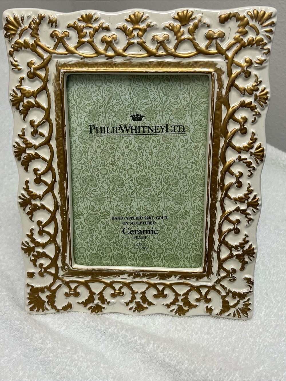 Philip Whitney Ceramic Frame Hand-Applied 22kt Gold